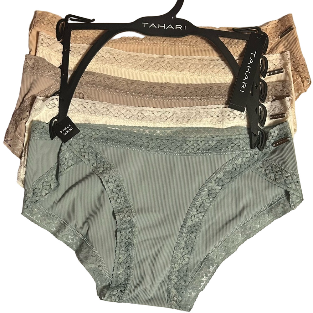 Tahari Woman’s 5 Pack Woman’s Bikini Underwear lace Detail Size Large